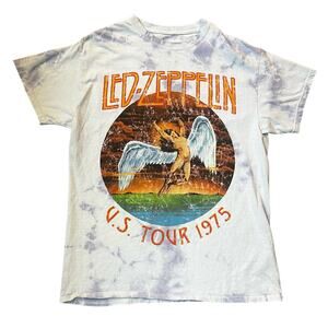 Led Zeppelin Adult SM U.S. Tour 1975 Tie Dyed Graphic T-shirt